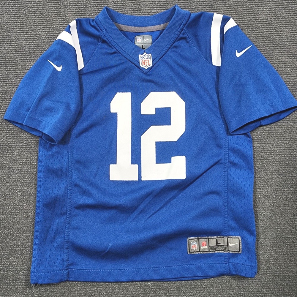 Nike Indianapolis Colts Jersey Youth Large 7 Blue Andrew Luck #12 Football Sport